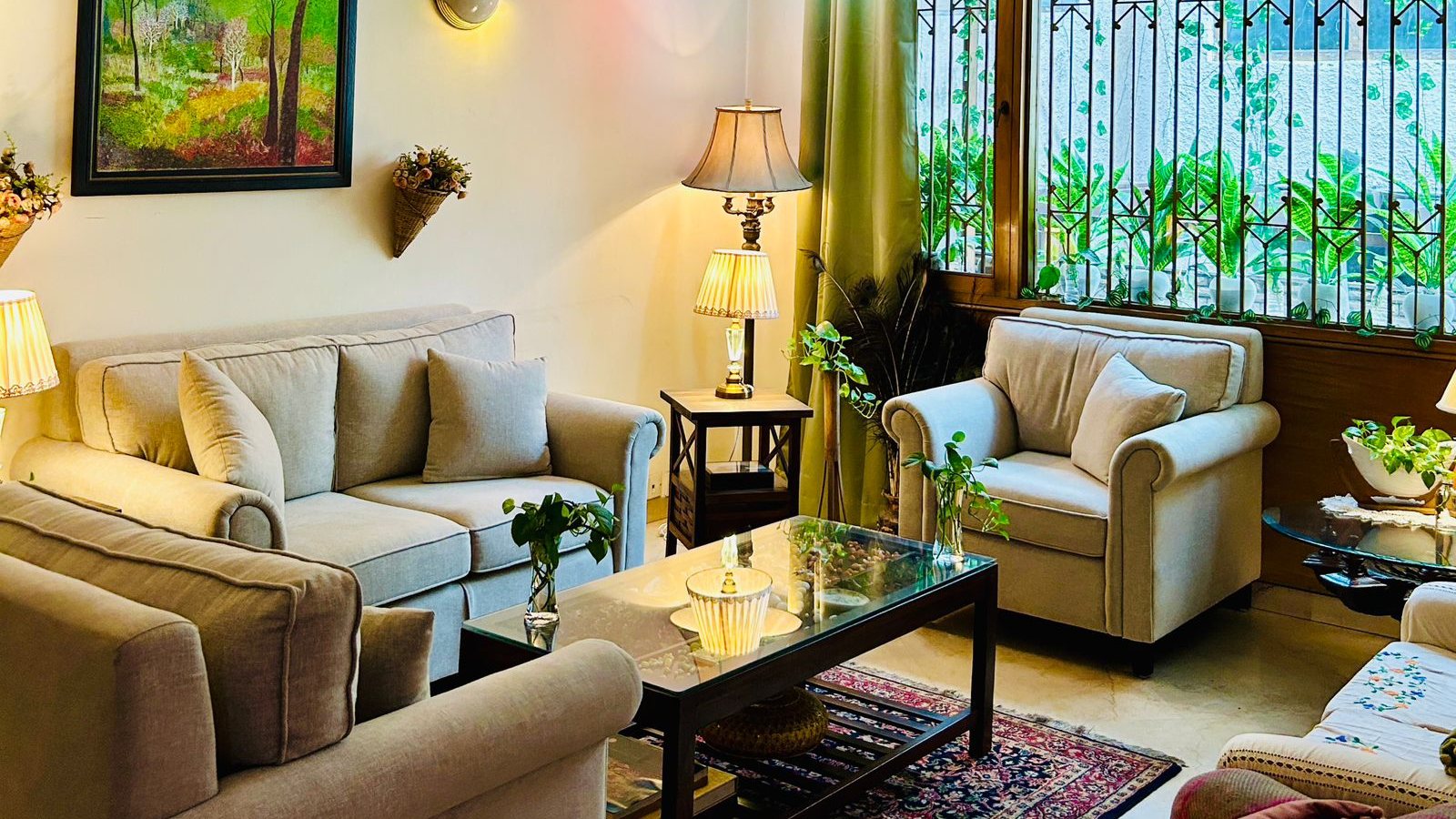A cozy lounge interior at the Bliss Home Stay