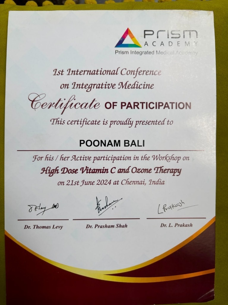 Certificate - Prism Academy 1st International Conference on Integrative Medicine